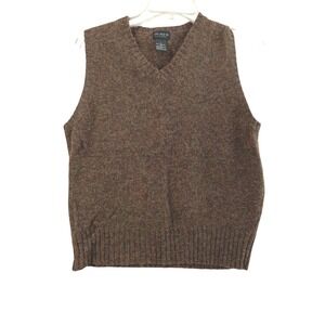 One Step Up Shetland Wool Vest Womens L Brown Earthy Indie Grunge Granola Flaws
